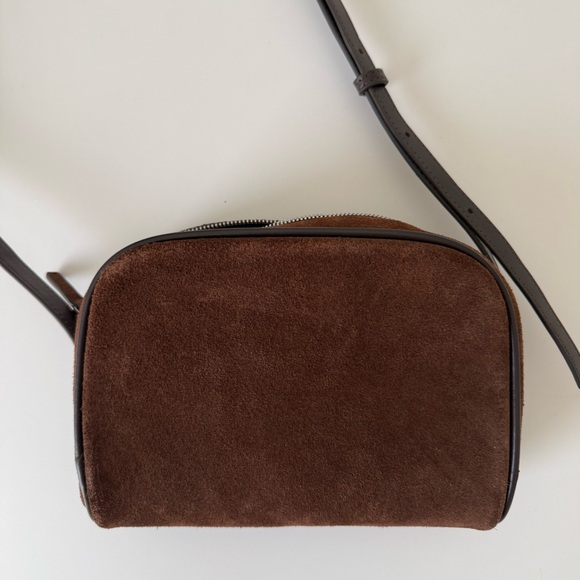 Mango Brown Suede Crossbody Bag - Picture 1 of 7